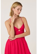ASTR Eleni Linen-Blend Midi Dress