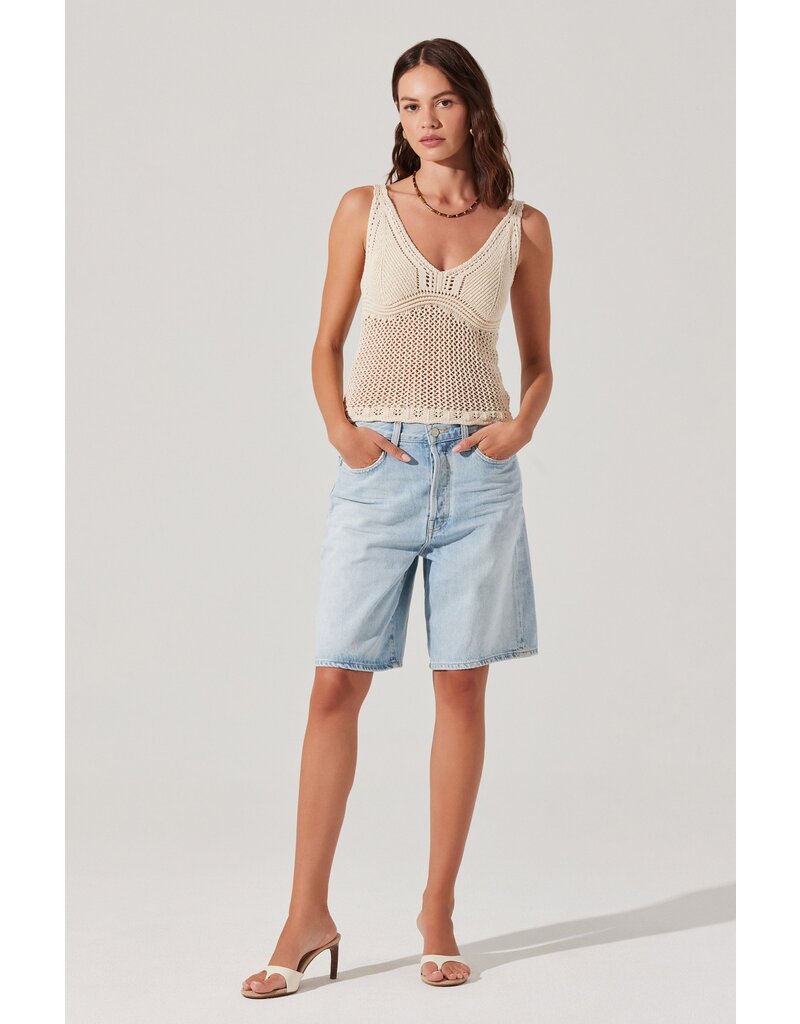 ASTR Kalaya Crochet Knit Top