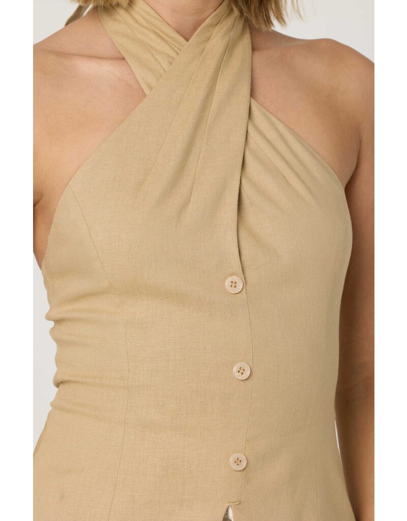 ASTR Yaritza Crossover Linen Blend Vest