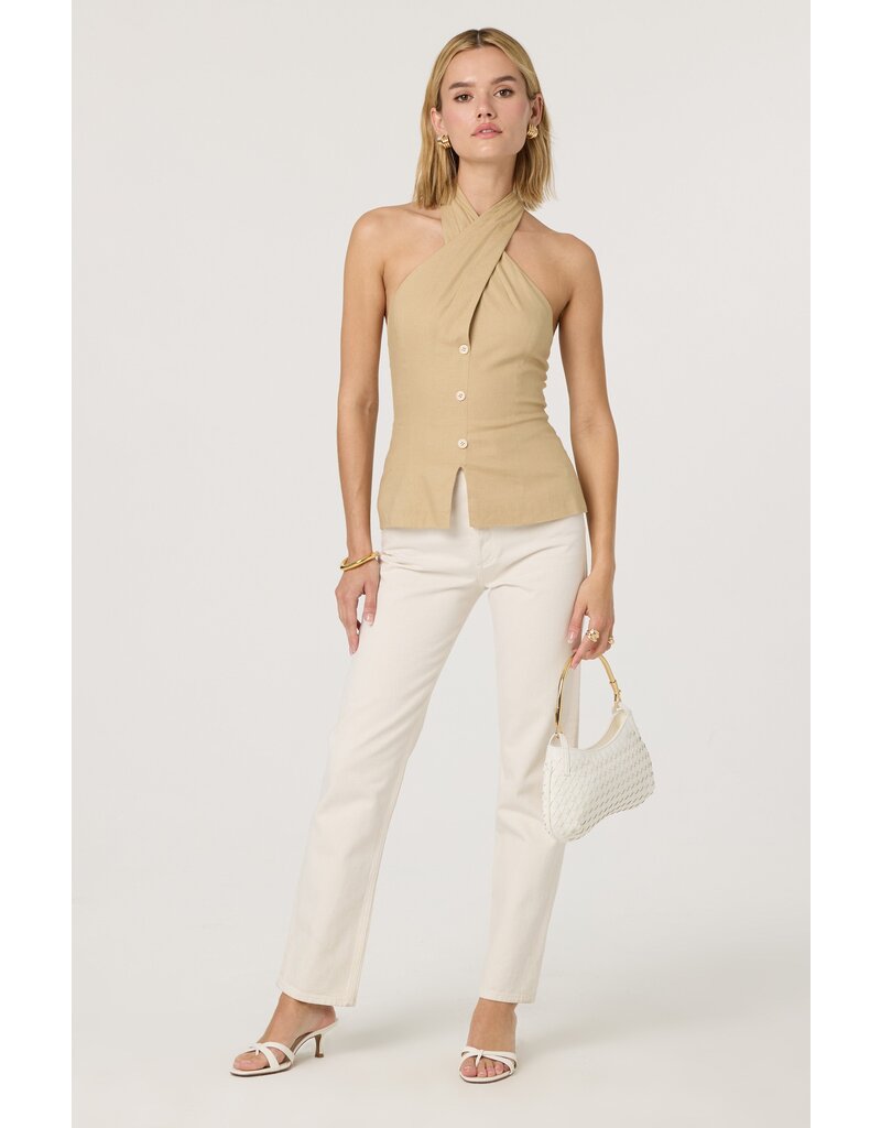 ASTR Yaritza Crossover Linen Blend Vest