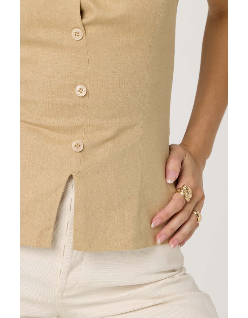 ASTR Yaritza Crossover Linen Blend Vest