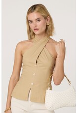 ASTR Yaritza Crossover Linen Blend Vest