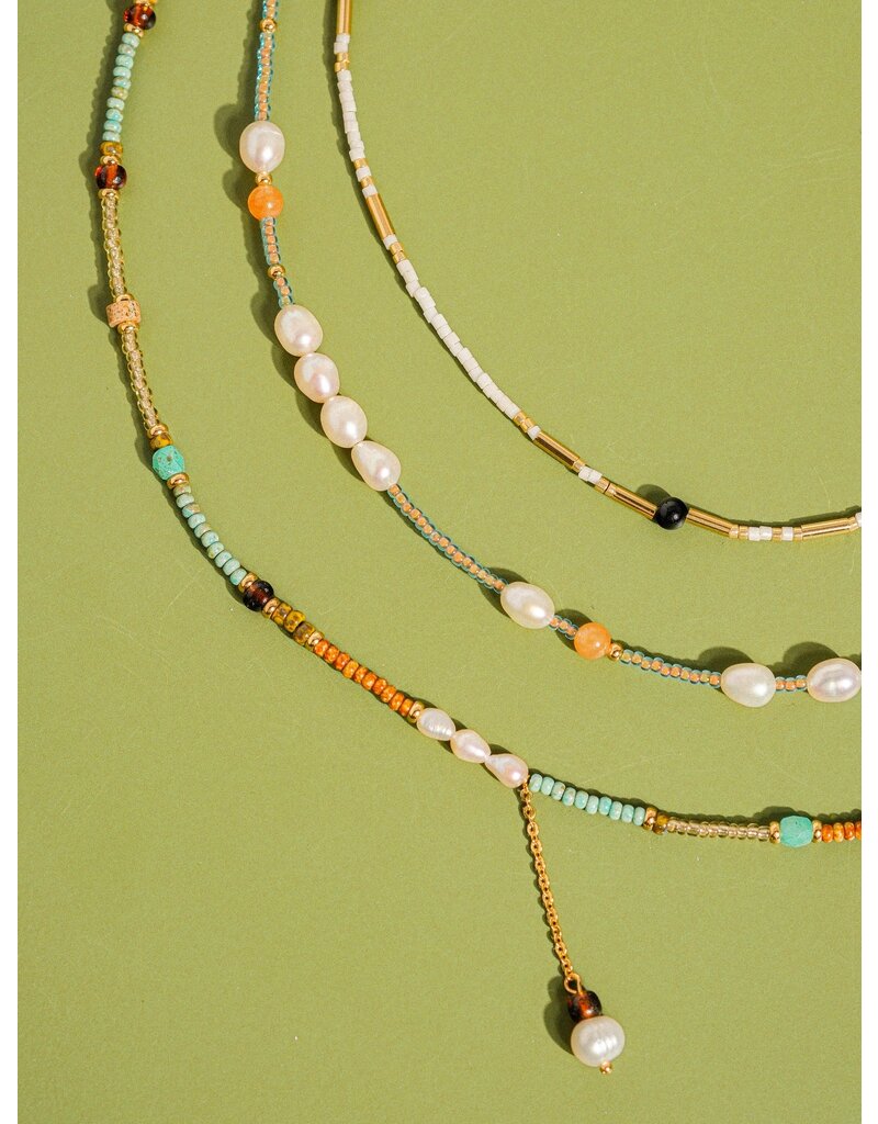 Flanerie 18K Handmade Beaded Stack Necklace