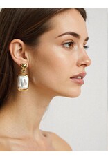 Flanerie Jacques 18K Gold Non-Tarnish Square Earring