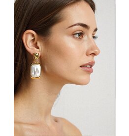 Flanerie Jacques 18K Gold Non-Tarnish Square Earring