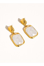 Flanerie Jacques 18K Gold Non-Tarnish Square Earring