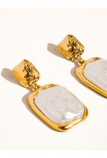 Flanerie Jacques 18K Gold Non-Tarnish Square Earring