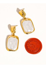 Flanerie Jacques 18K Gold Non-Tarnish Square Earring