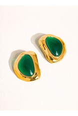 Flanerie Mei 18K Non-Tarnish Stone Stud Earring