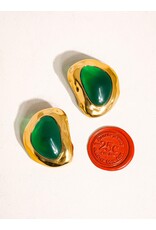 Flanerie Mei 18K Non-Tarnish Stone Stud Earring