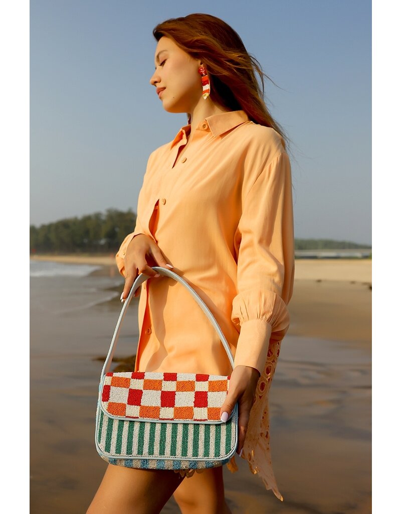 America & Beyond Sunset Check Shoulder Bag