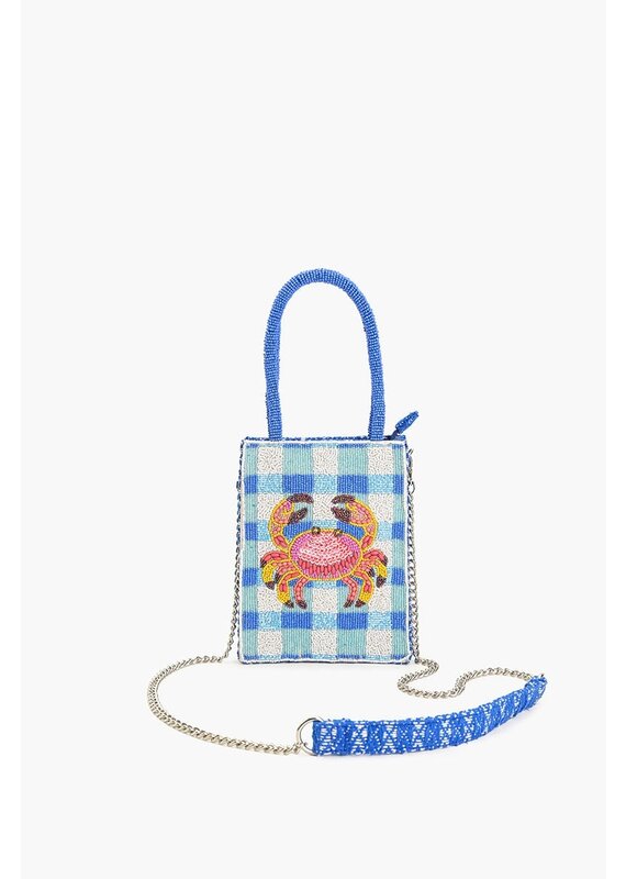 America & Beyond Crab It Beaded Top Handle Bag