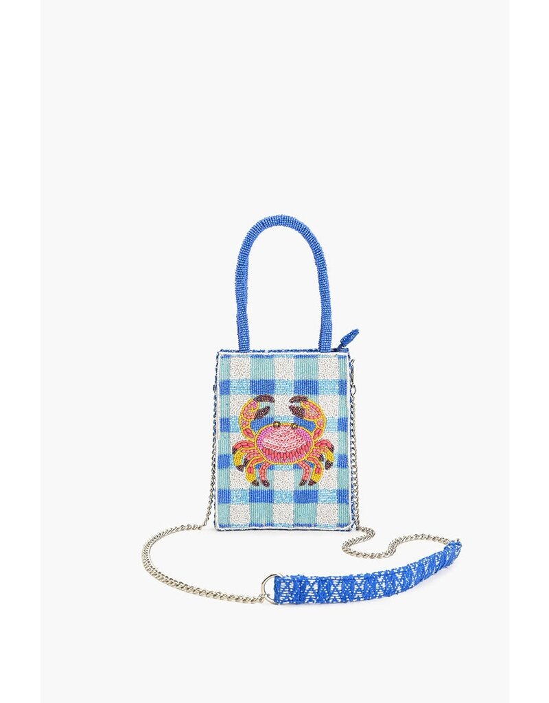 America & Beyond Crab It Beaded Top Handle Bag