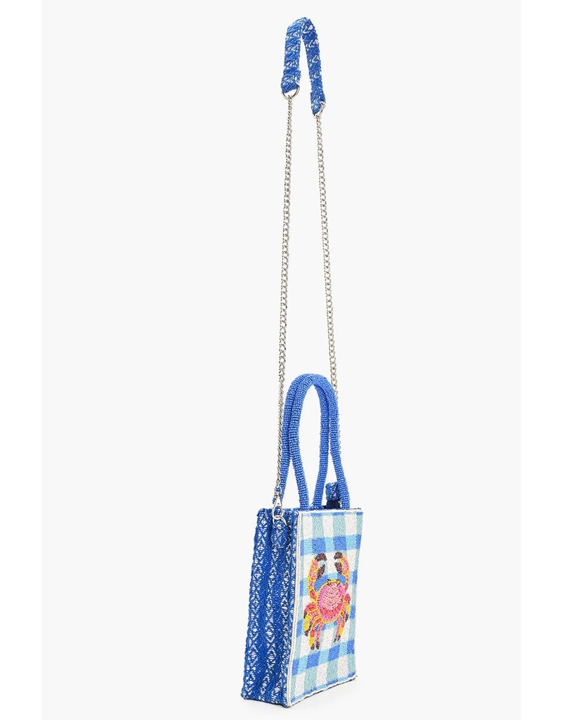 America & Beyond Crab It Beaded Top Handle Bag
