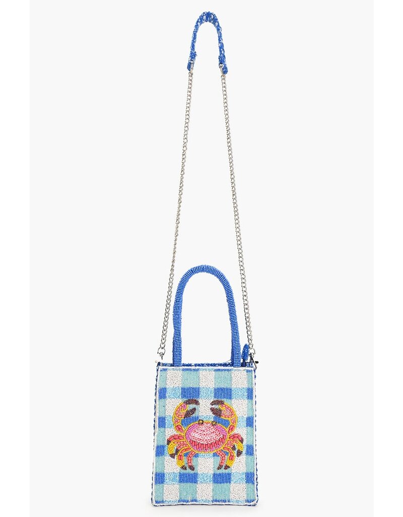 America & Beyond Crab It Beaded Top Handle Bag