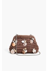 America & Beyond Crochet Shell Clutch Bag