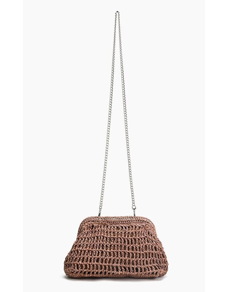 America & Beyond Crochet Shell Clutch Bag