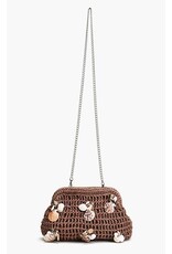 America & Beyond Crochet Shell Clutch Bag
