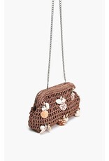 America & Beyond Crochet Shell Clutch Bag