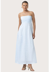 Lusana Talia Linen Pintuck Maxi Dress