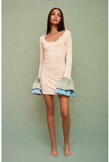 Pitusa Alara Satin Ruffle Mini Dress