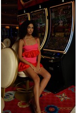 Pitusa Knit Peplum Crop Top & Cloud Skirt Set