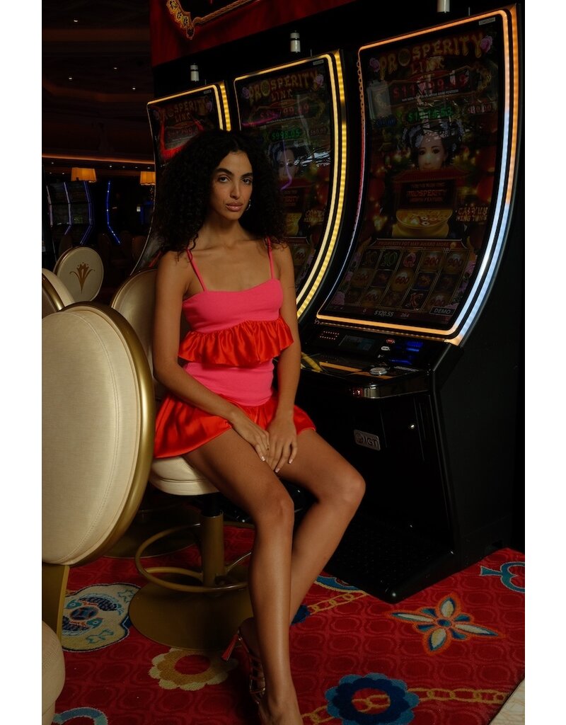 Pitusa Knit Peplum Crop Top & Cloud Skirt Set