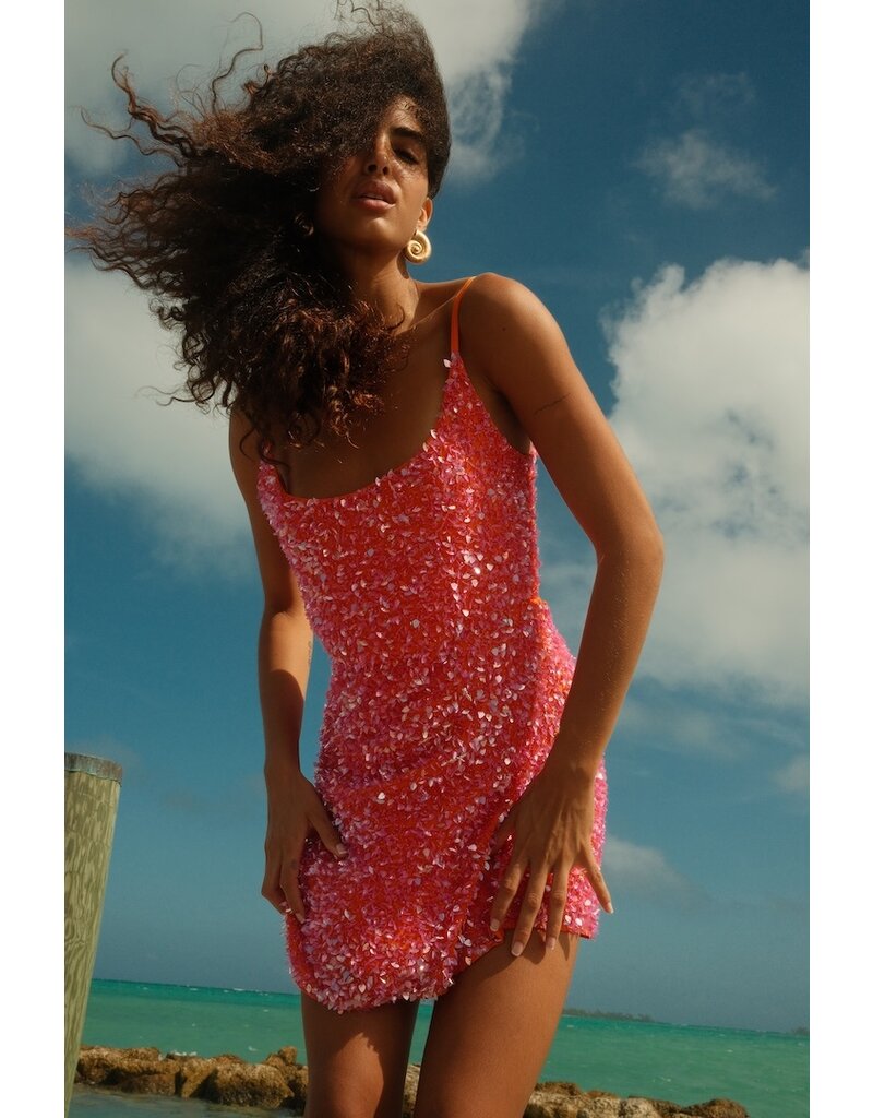 Pitusa Sea Glass Sequin Mini Dress