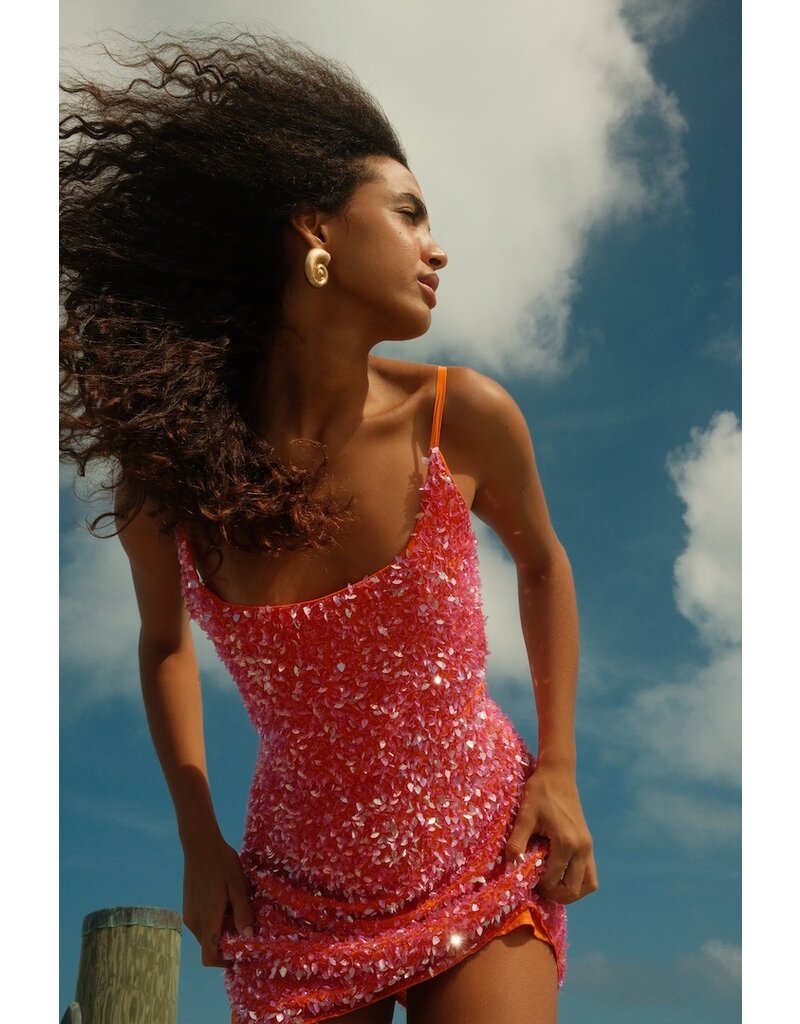 Pitusa Sea Glass Sequin Mini Dress