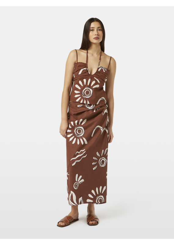 Scotch & Soda Linen Blend Printed Wrap Skirt