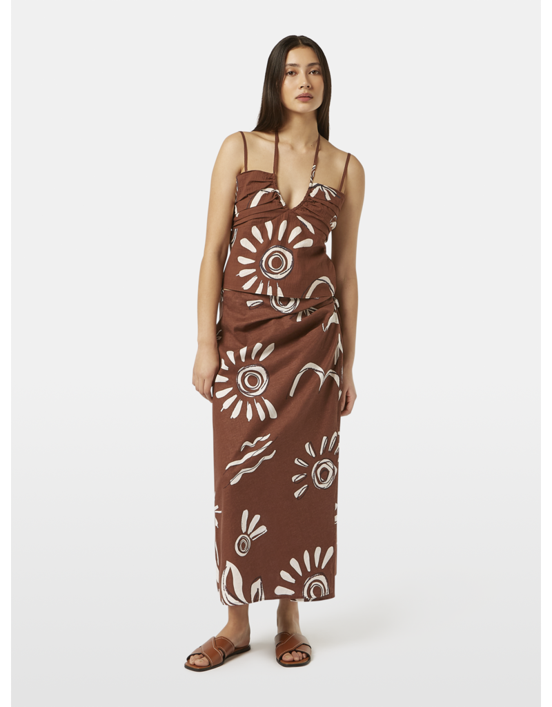 Scotch & Soda Linen Blend Printed Wrap Skirt