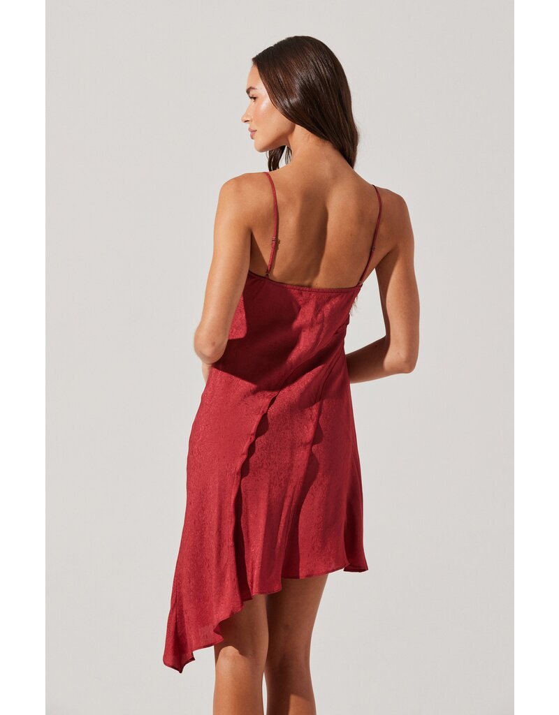 ASTR Chelsie Asymmetrical Slip Mini Dress