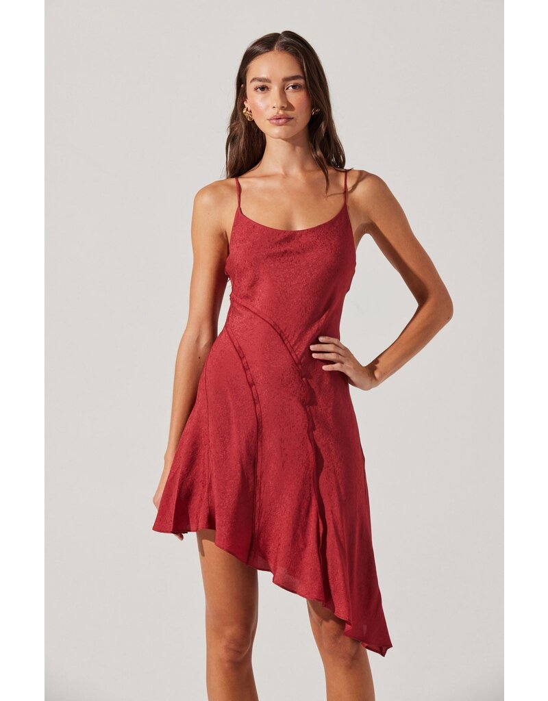 ASTR Chelsie Asymmetrical Slip Mini Dress