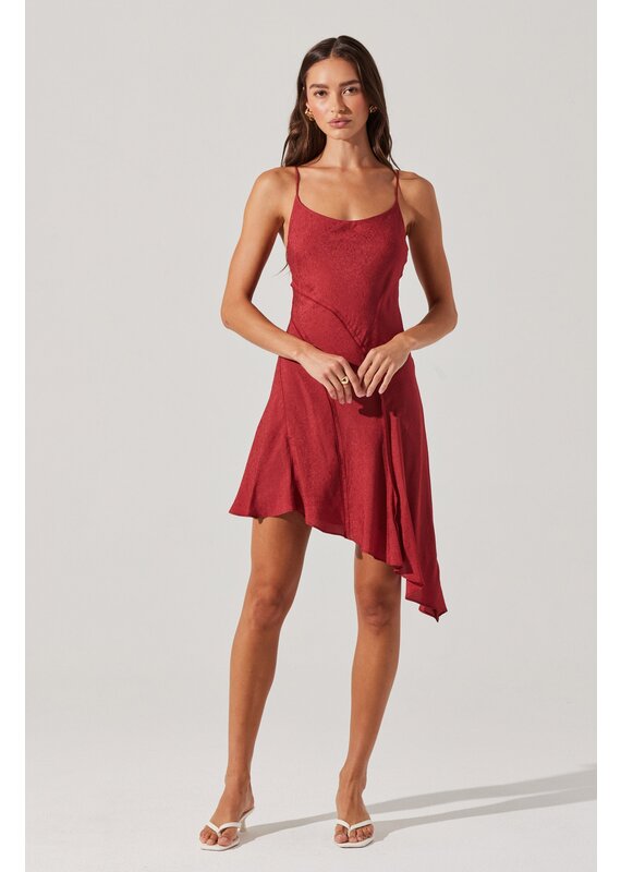 ASTR Chelsie Asymmetrical Slip Mini Dress