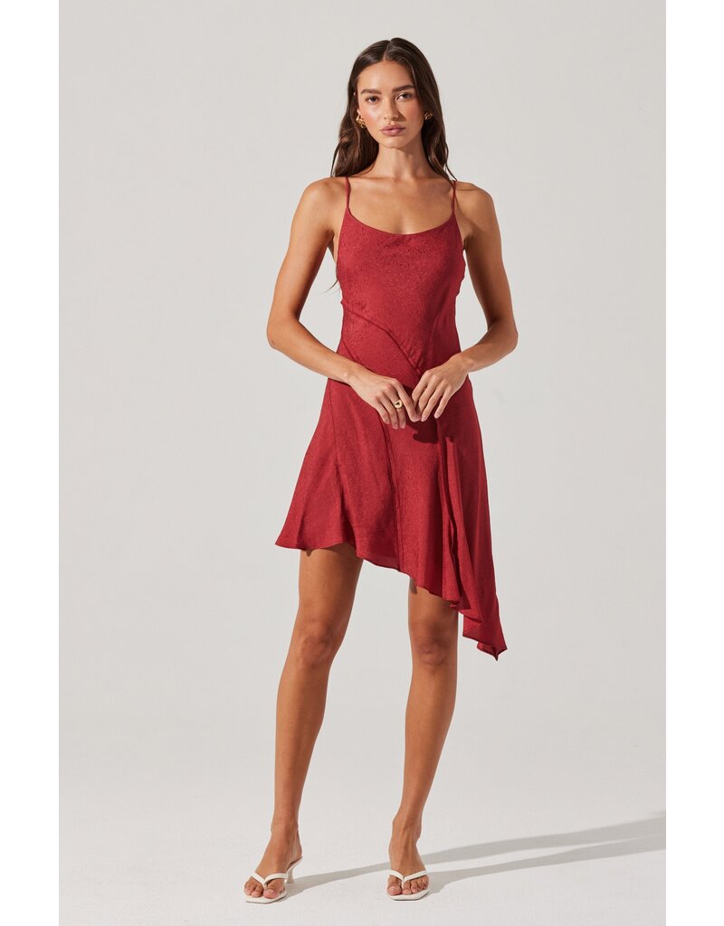ASTR Chelsie Asymmetrical Slip Mini Dress