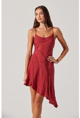 ASTR Chelsie Asymmetrical Slip Mini Dress