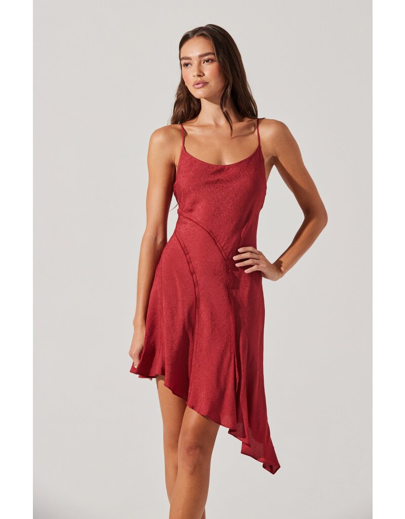 ASTR Chelsie Asymmetrical Slip Mini Dress