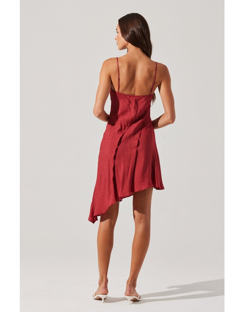 ASTR Chelsie Asymmetrical Slip Mini Dress