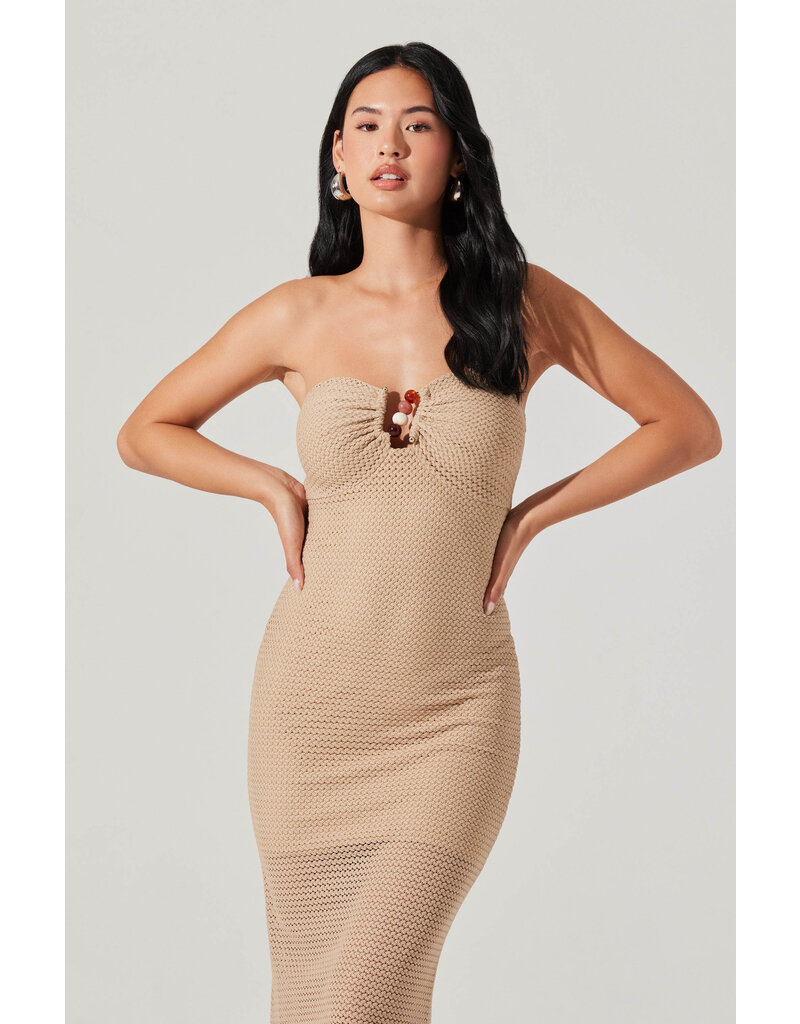 ASTR Kasandra Strapless Open Knit Dress