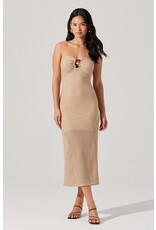 ASTR Kasandra Strapless Open Knit Dress