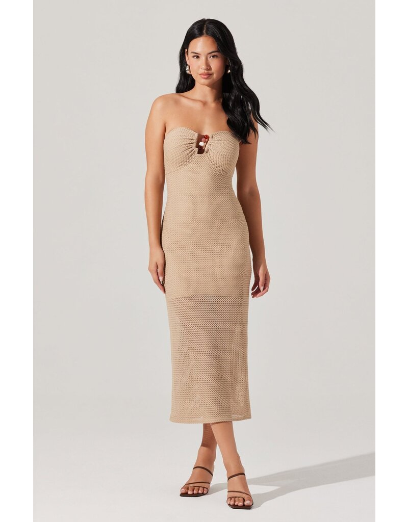 ASTR Kasandra Strapless Open Knit Dress