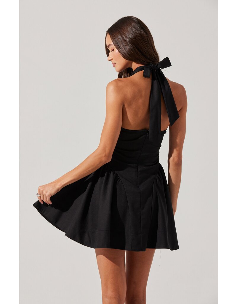 ASTR Meana V-Neck Halter Mini Dress