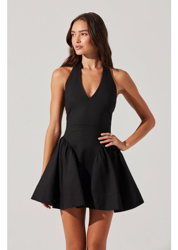 ASTR Meana V-Neck Halter Mini Dress