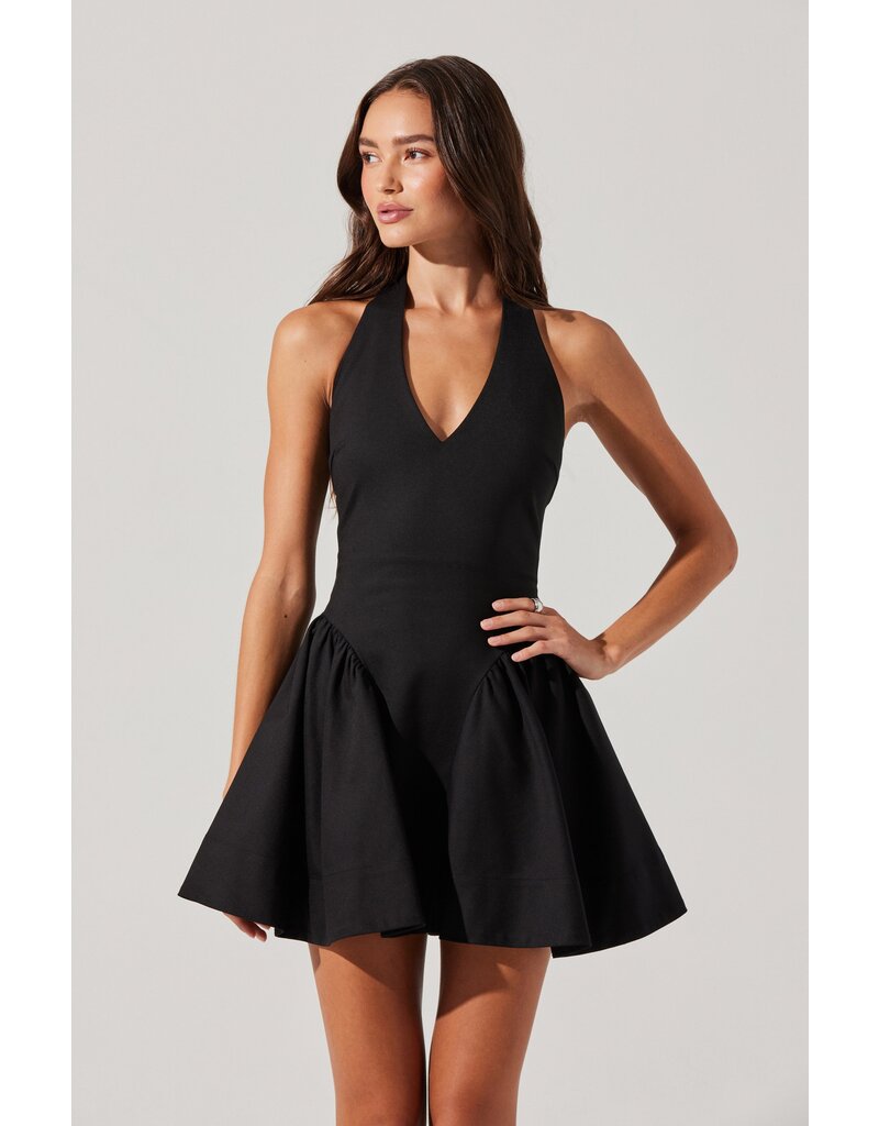 ASTR Meana V-Neck Halter Mini Dress