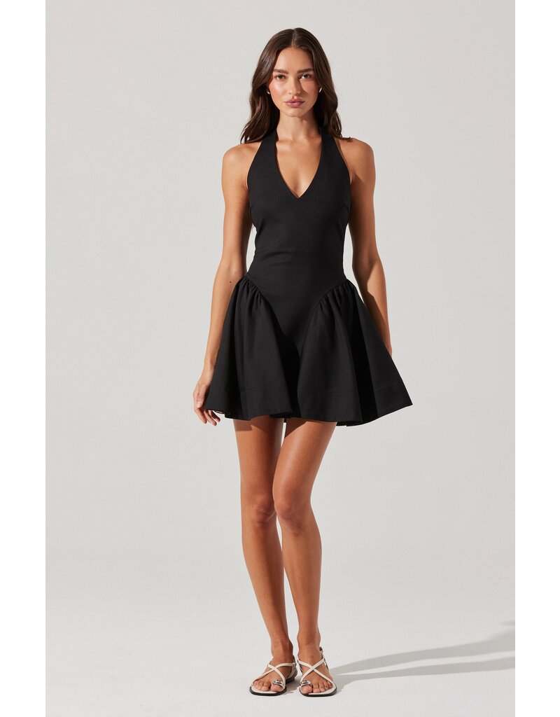 ASTR Meana V-Neck Halter Mini Dress