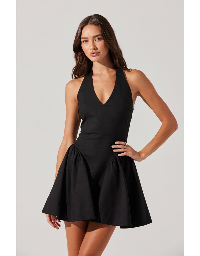 ASTR Meana V-Neck Halter Mini Dress