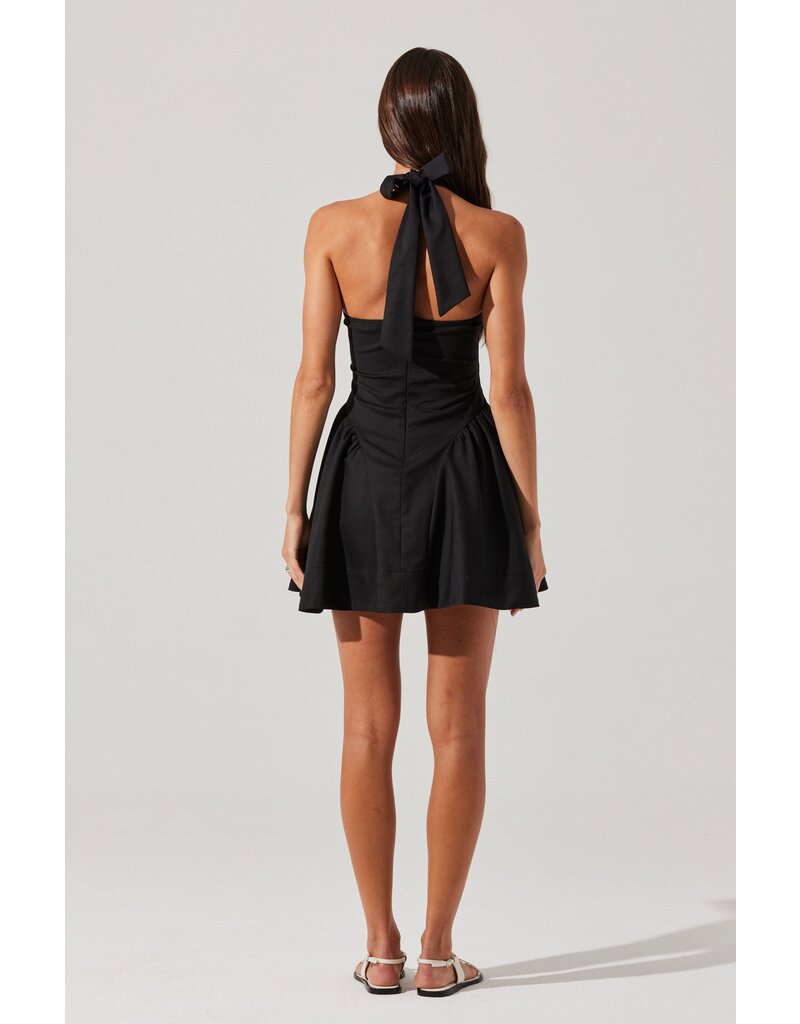 ASTR Meana V-Neck Halter Mini Dress