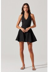 ASTR Meana V-Neck Halter Mini Dress