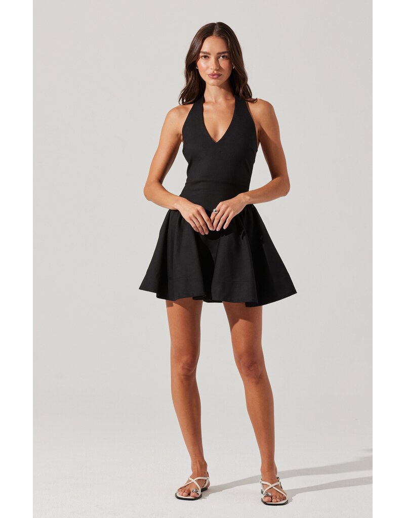 ASTR Meana V-Neck Halter Mini Dress