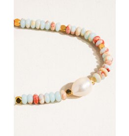 Flanerie Swank Non-Tarnish Boho Beaded Pearl Necklace